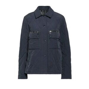 Belstaff Women's 4 Oval Jacket Dark Ink Snap Button‎ Quilted Quiet Luxury